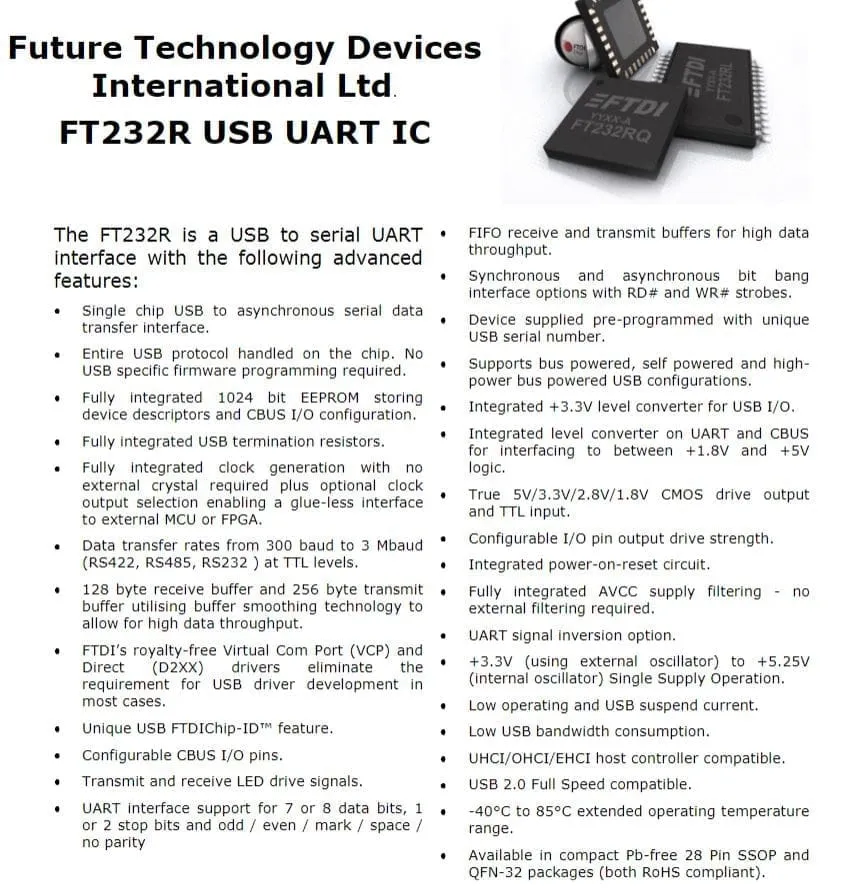 Picture of FT232RL-REEL description
