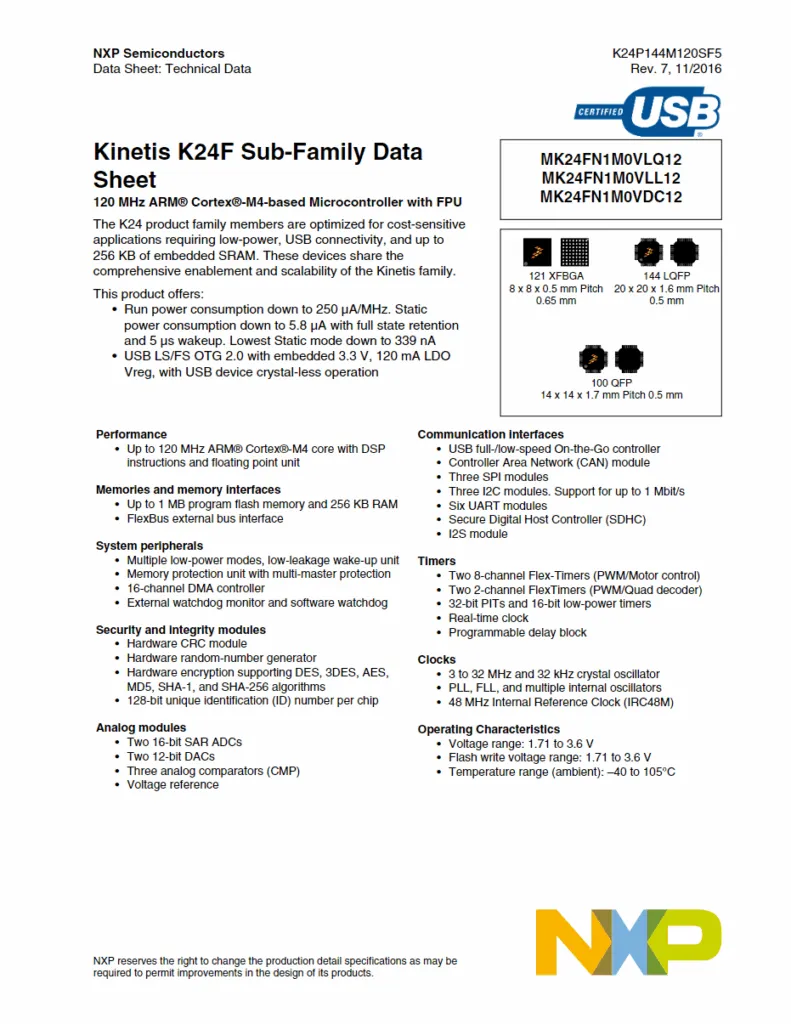 Picture of MK24FN1M0VLQ12R Data Sheet