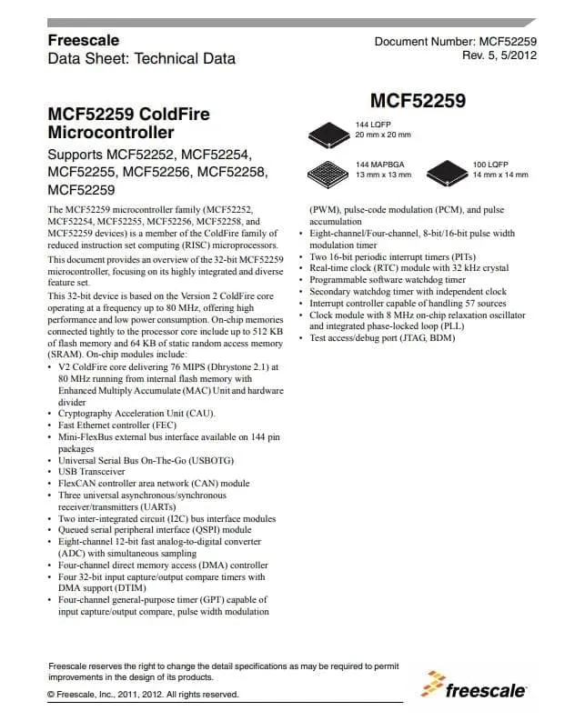 jpg picture mcf52259cag80 datasheet