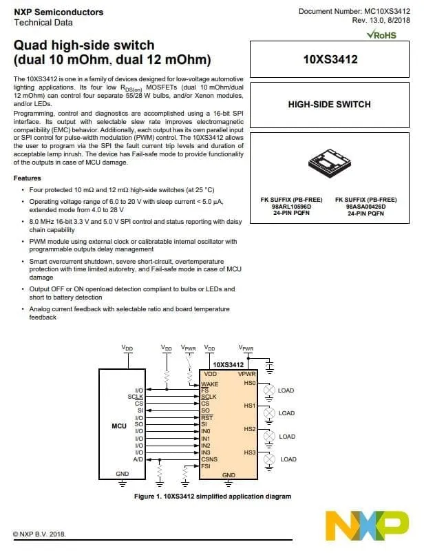 jpg picture of mc10xs3412chfkr2 data sheet