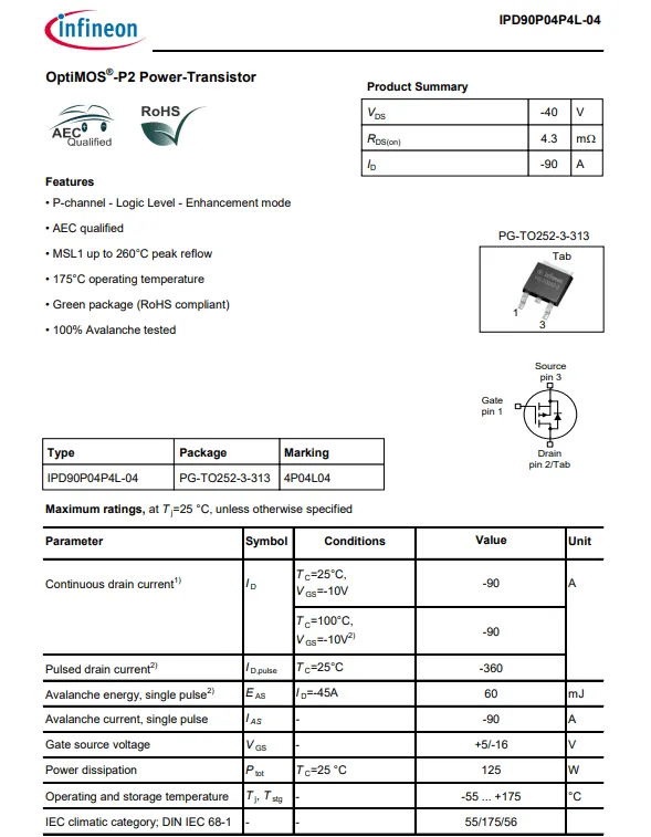 picture of ipd90p04p4l04 data sheet