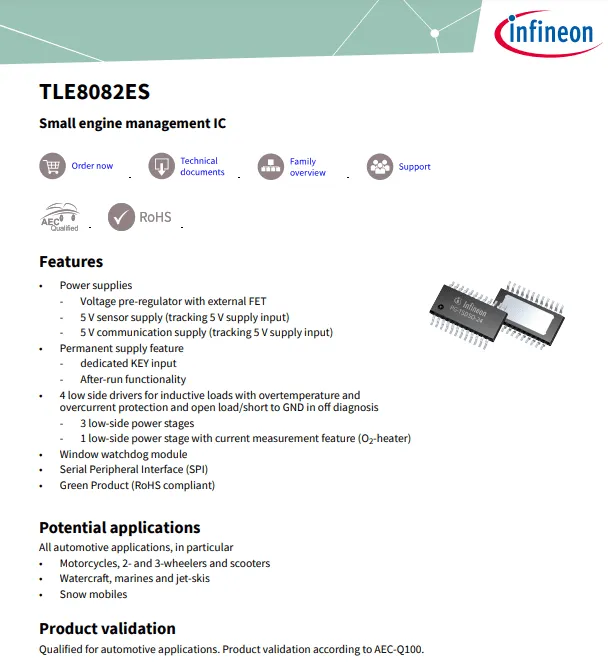 picture of tle8082esxuma1 data sheet